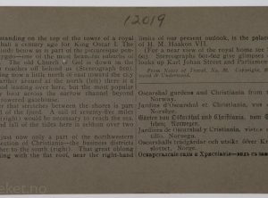 Oscarshal – Kongelige hage med Christianiafjorden og byen i bakgrunnen (1905)