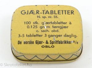 Gjærtabletter fra De norske Gjær- & Spritfabrikker A/S