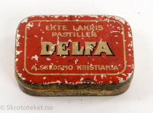 DELFA – Ekte Lakris Pastiller – A. Skedsmo Kristiania