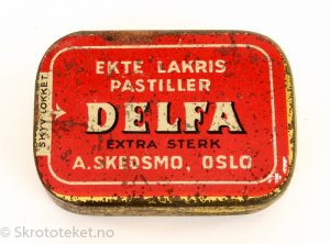 DELFA – Ekte Lakris Pastiller – A. Skedsmo Oslo