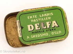 DELFA – Ekte Lakris Pastiller – Middels sterk – A. Skedsmo Oslo