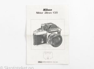 Nikon Nikkor 28mm f3.5 – Bruksanvisning