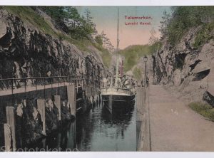 DS «Inland» ved Løveid kanal – Skotfoss, Skien, Telemark (1909)