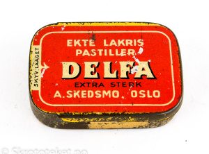 DELFA – Ekte Lakris Pastiller – Ekstra sterk – A. Skedsmo Oslo