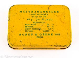 Maltkarameller med Salmiakk – Koren & Gedde, Kristiania (1920-tallet)