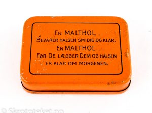 Malthol pastiller – AS Freia Chocolade Fabrik Oslo (uten Freia-logo på forsiden)