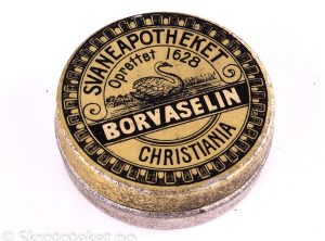 BORVASELIN fra Svaneapotheket i Christiania (1890-tallet)