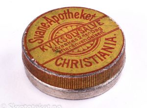 Kviksølvsalve fra Svaneapotheket i Christiania (1890-tallet)