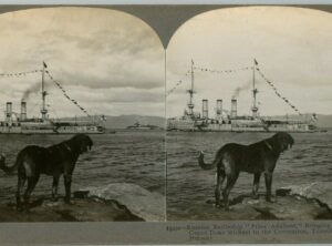 Det tyske krigsskipet «Prinz Adalbert» i Trondheim havn under kroningen av Kong Haakon VII